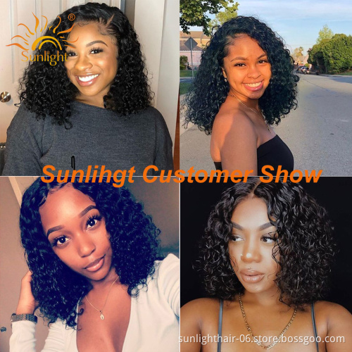 Wholesale Cheap Raw Indian Virgin Kinky Curly bob Human Hair Full Lace Frontal Wig Natural Human Hair Transparent Lace Front Wig